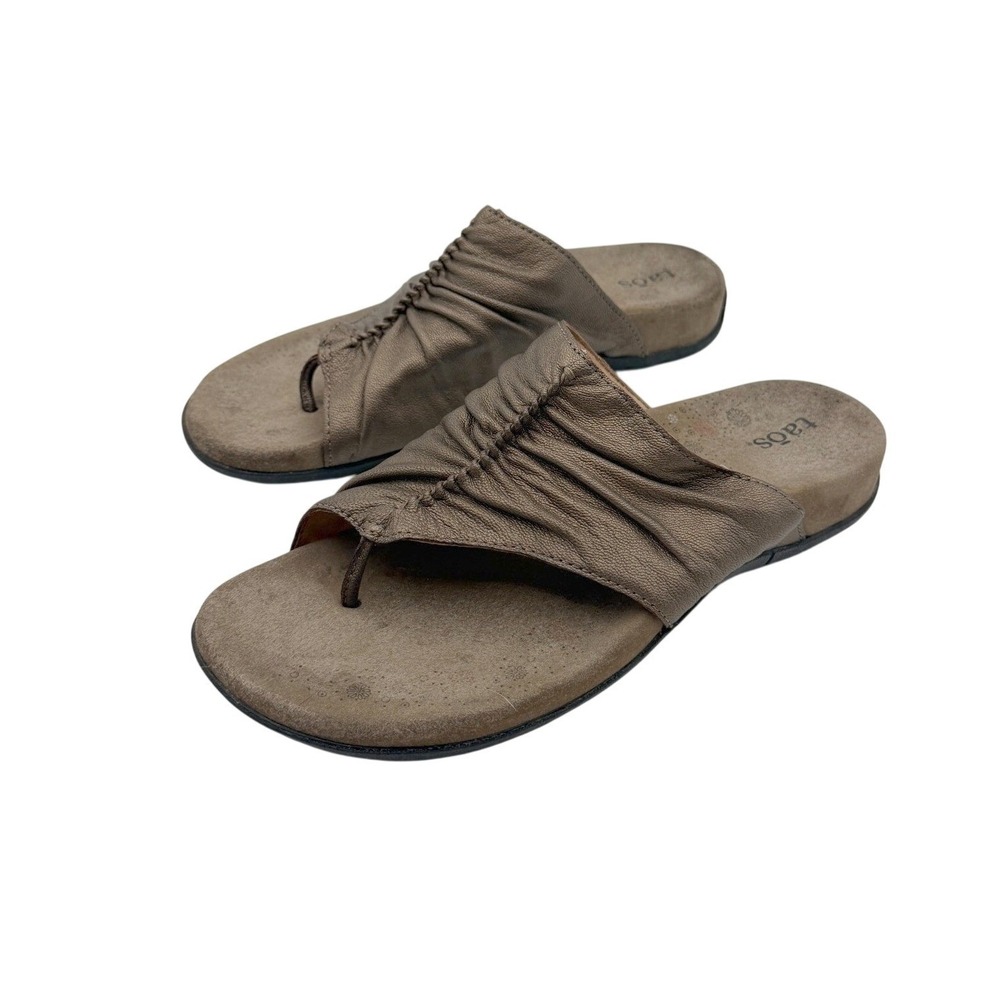 Taos Footwear Womens 8 Bronze Metallic Leather Gift 2 Comfort Thong Sandals